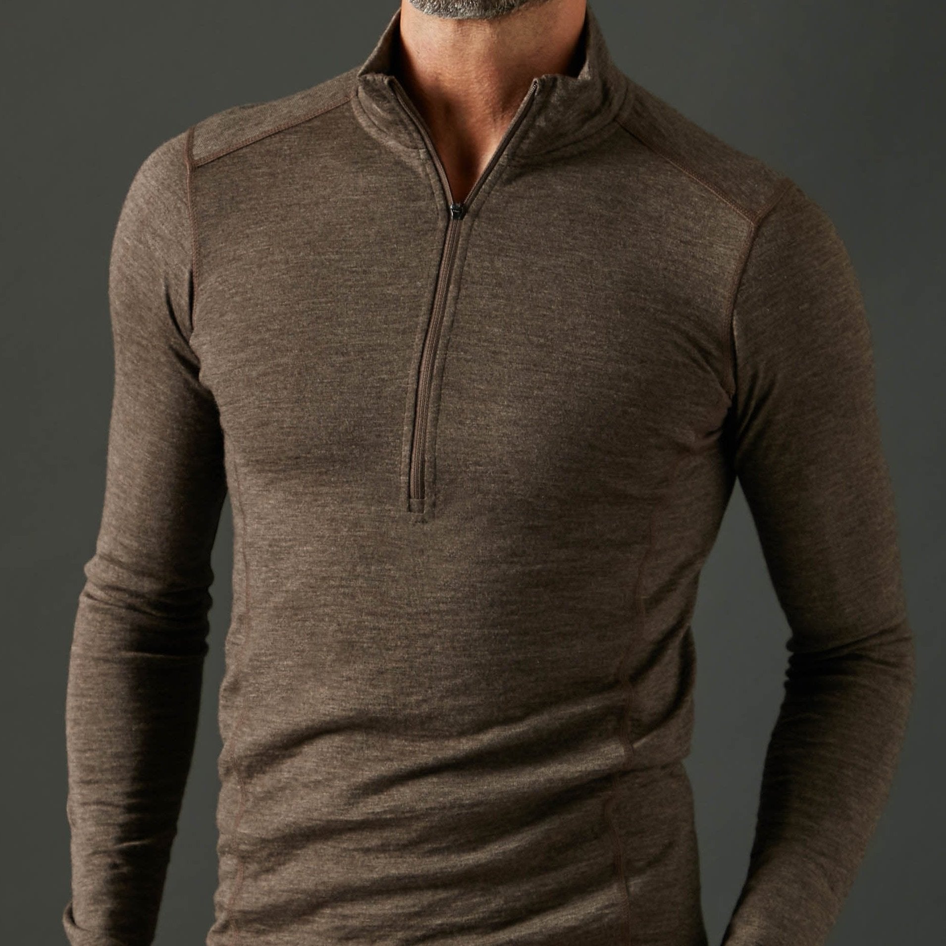 Men s Yushu Yak Wool Base Layer LS Zip Top kora