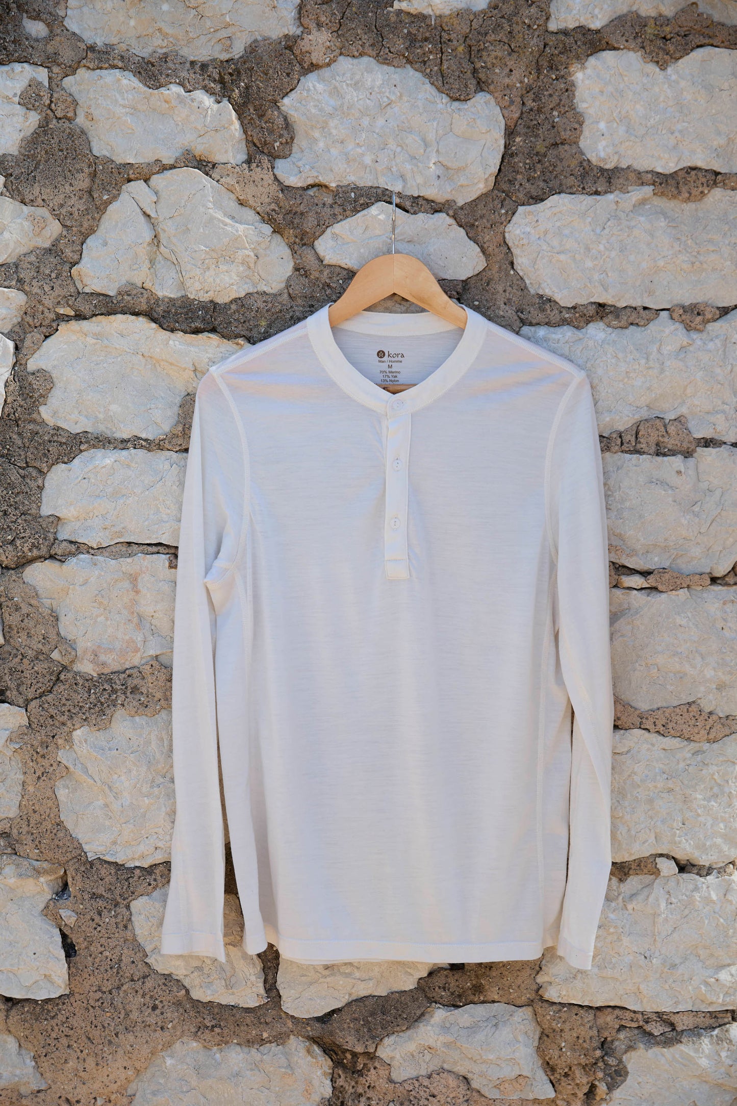 Men’s Halo Long Sleeve Henley - Summit White