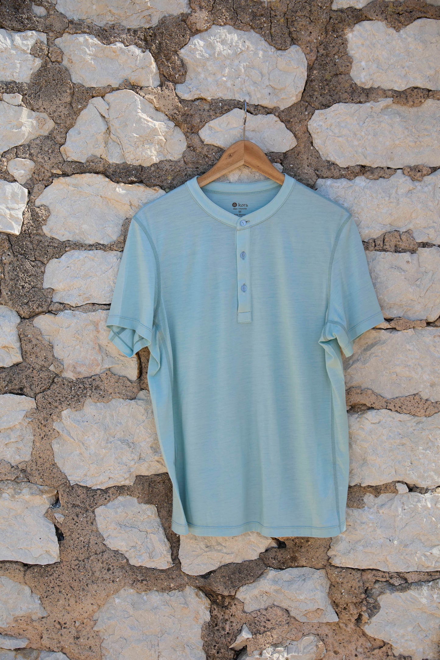 Men’s Halo Short Sleeve Henley - Glacier Blue