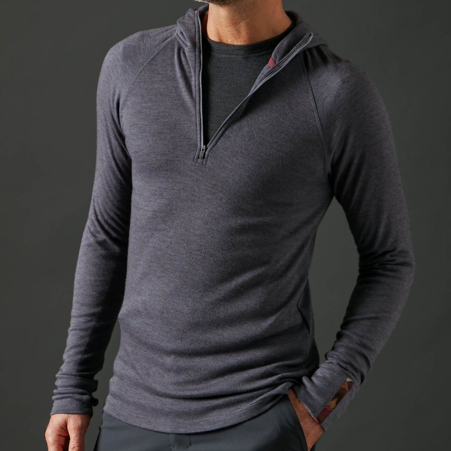 Men's Liberty Yak Wool Zip Hoodie - Slate