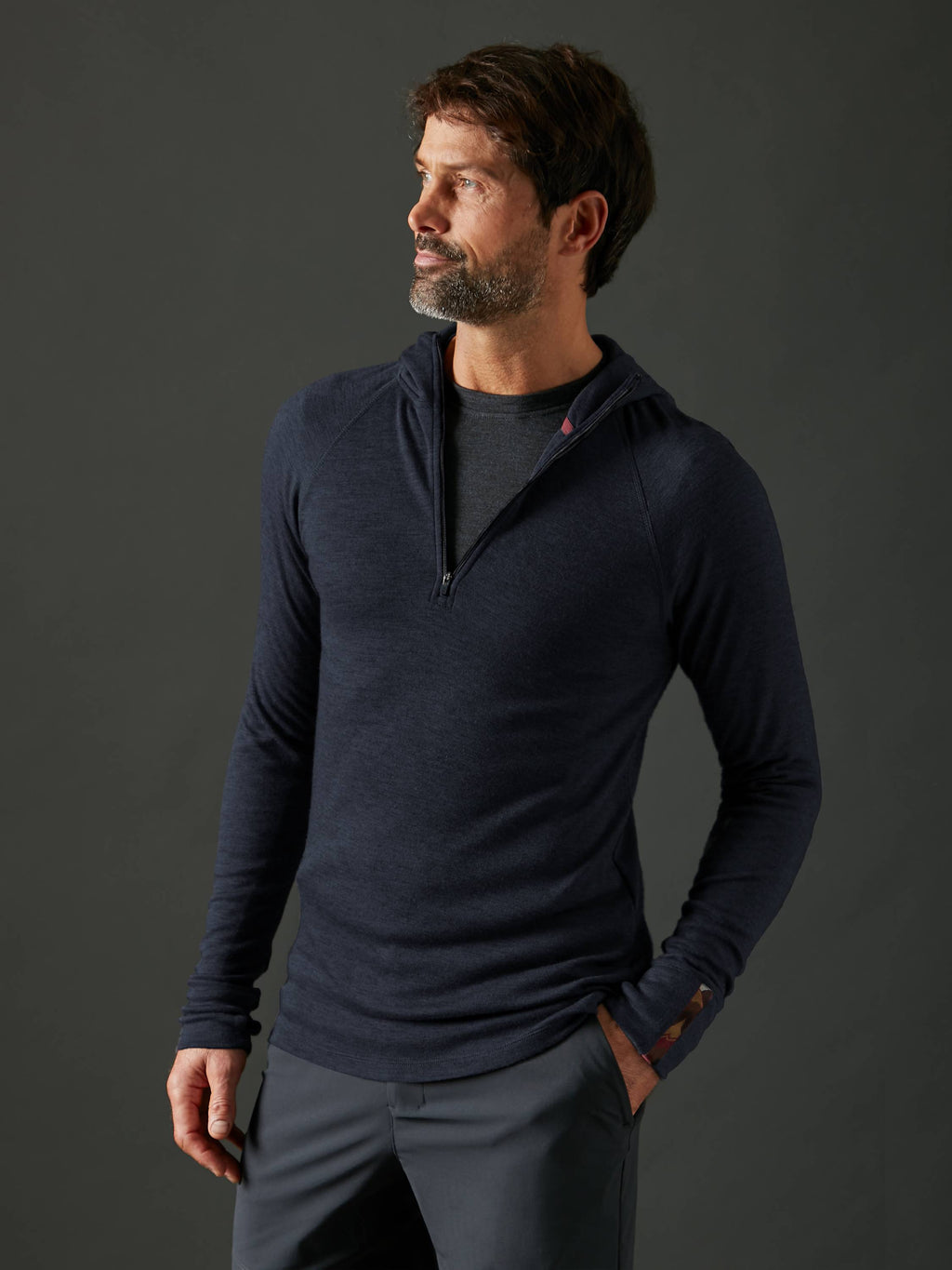 Men's Liberty Yak Wool Zip Hoodie - Midnight Navy
