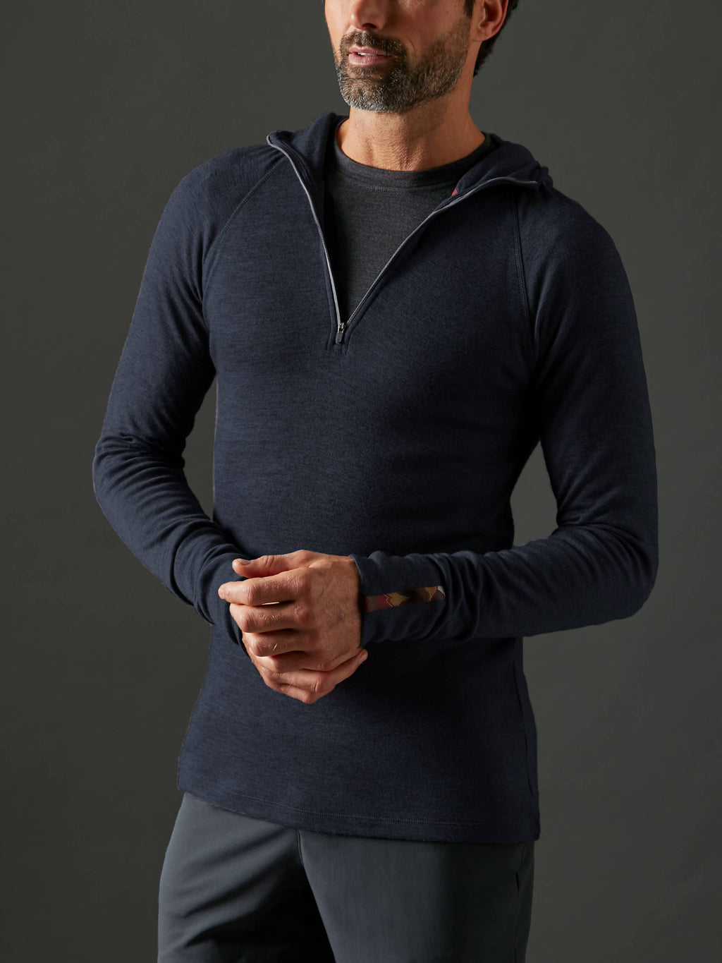 Men's Liberty Yak Wool Zip Hoodie - Midnight Navy