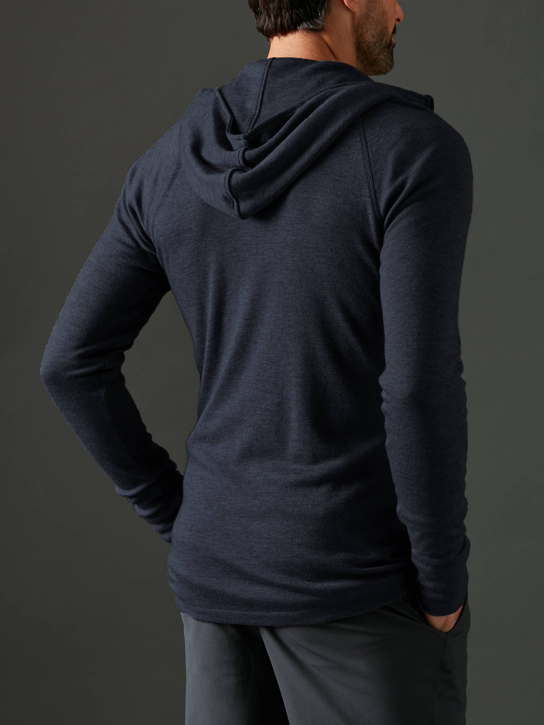 Men's Liberty Yak Wool Zip Hoodie - Midnight Navy