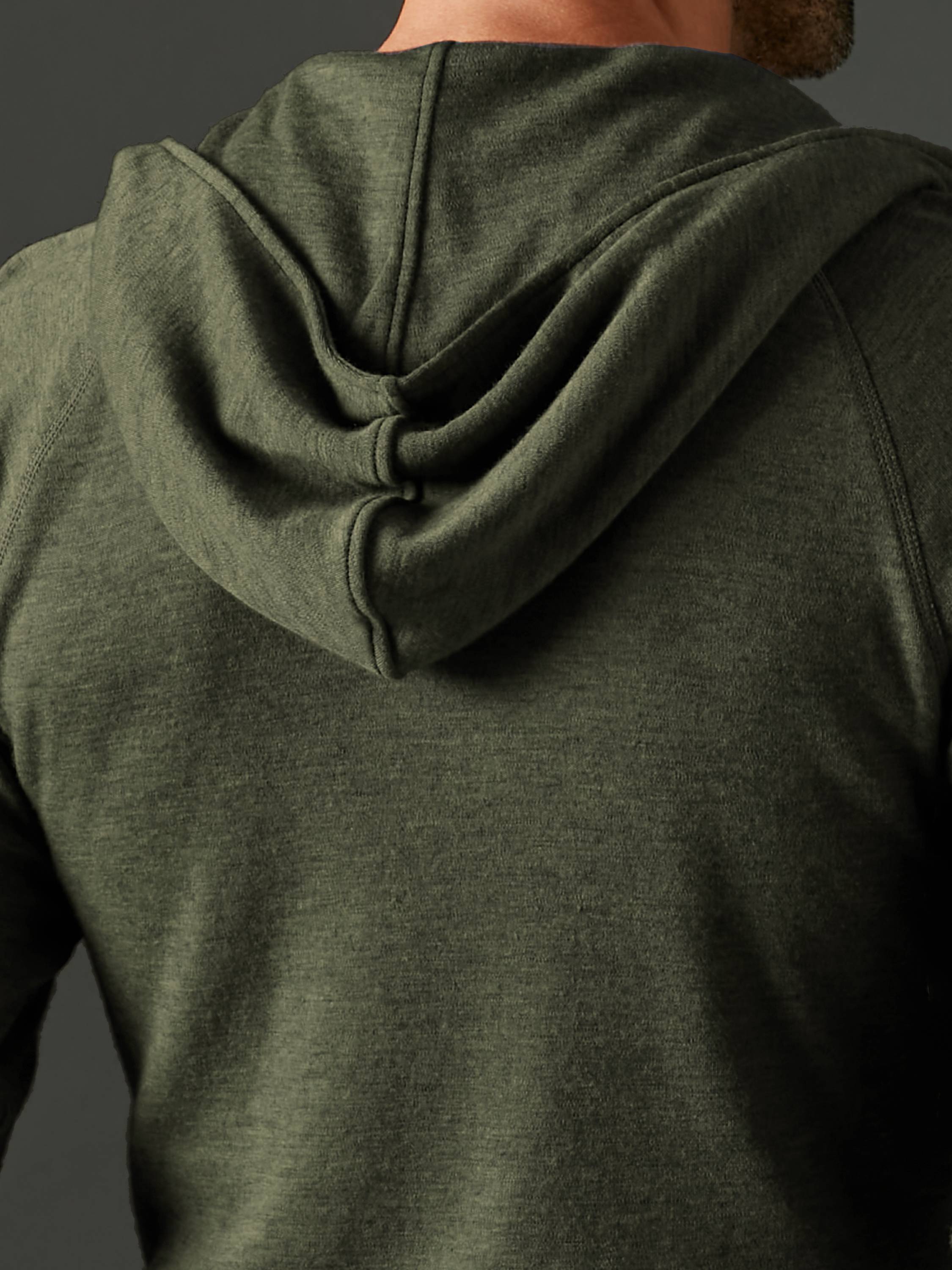 Men's Liberty Yak Wool Zip Hoodie - Deep Forest Green