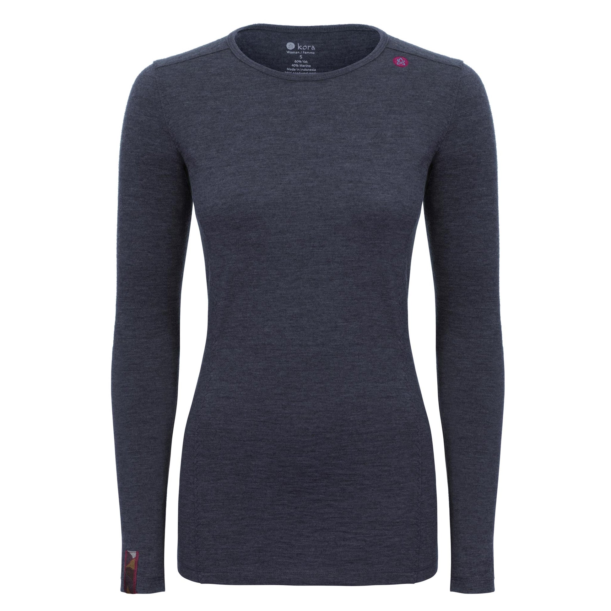 kora Women's Yushu Yak Wool Base Layer LS Crew - premium yak and merino wool