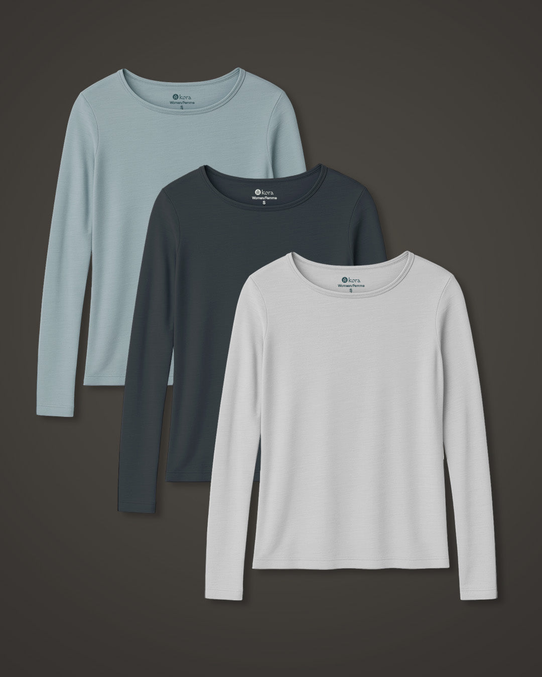 Women’s Halo Long Sleeve Boat Neck - 3 pack