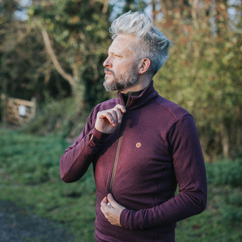 Men's Xenolith Yak Wool Sweater - Deep Purple