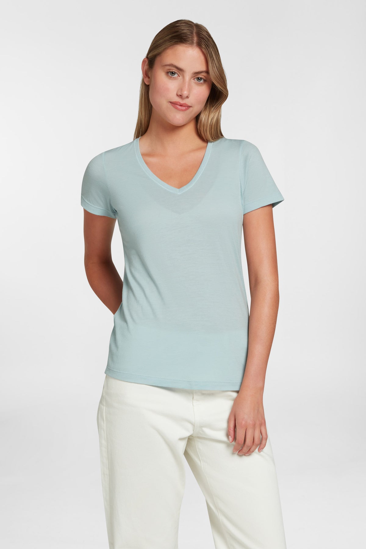 Women's Halo Short Sleeve V-Neck - Glacier Blue
