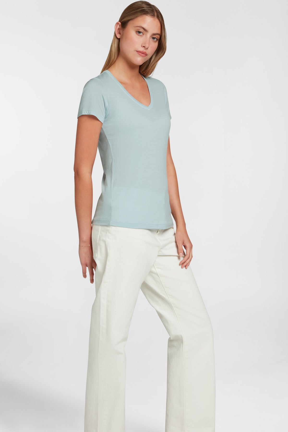 Women's Halo Short Sleeve V-Neck - Glacier Blue