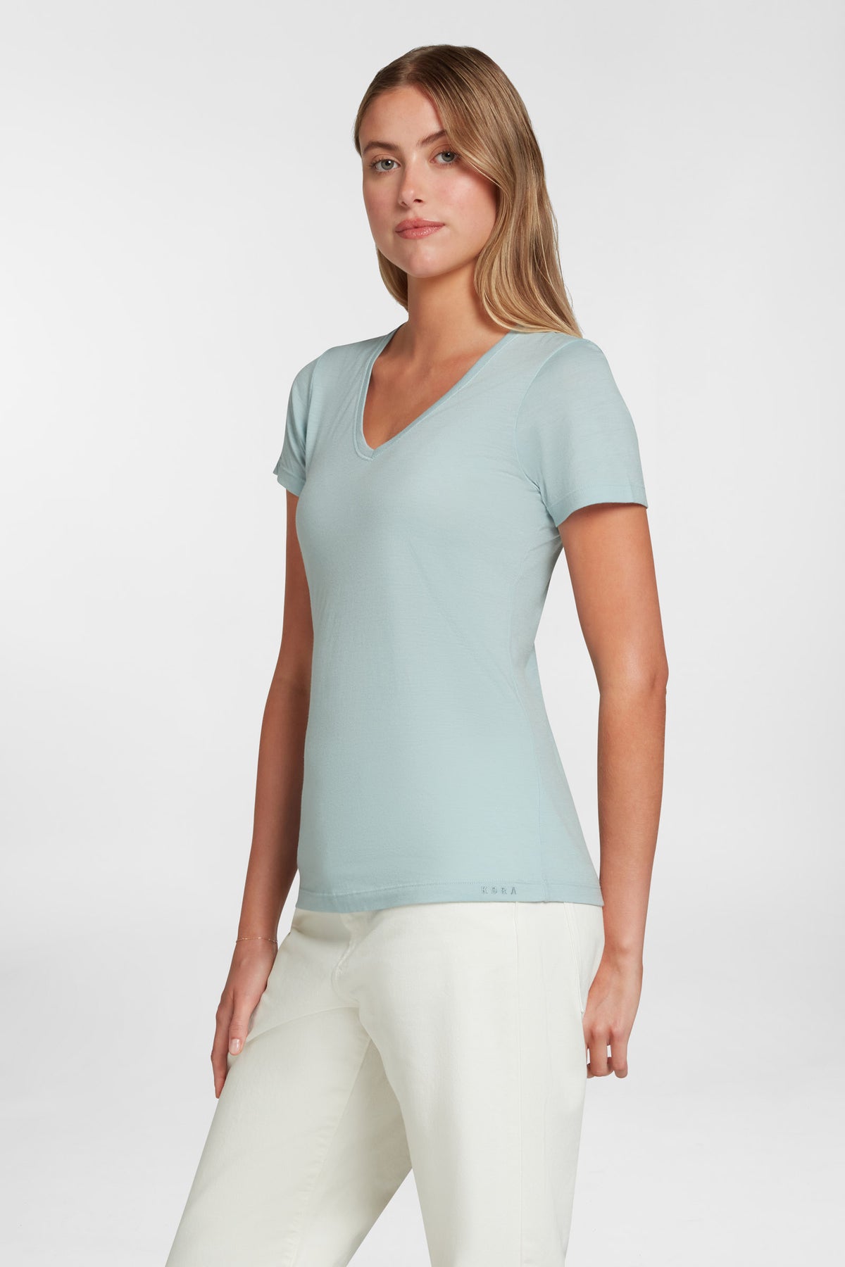 Women's Halo Short Sleeve V-Neck - Glacier Blue