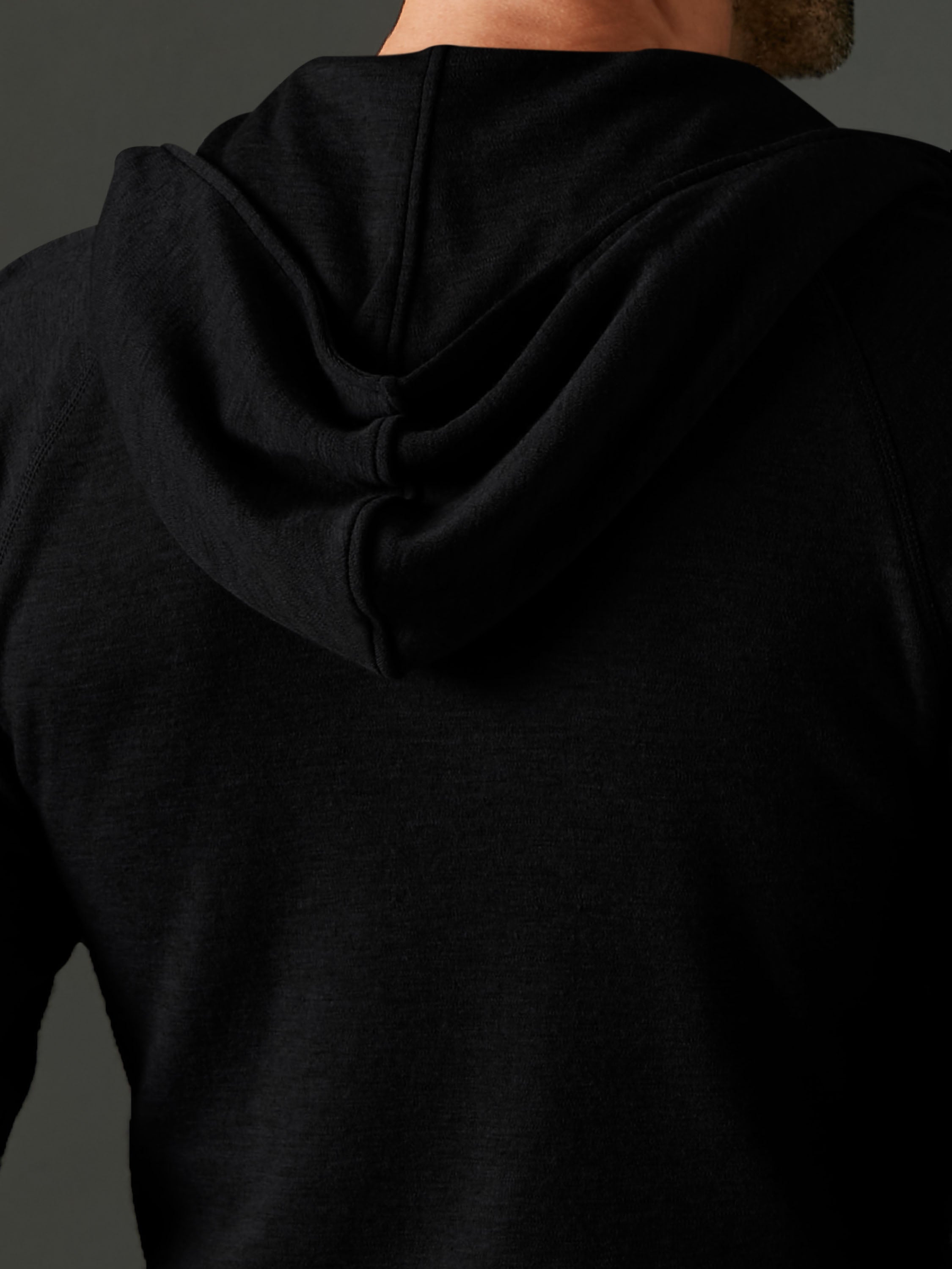 Men's Liberty Zip Yak Wool Hoodie - Black