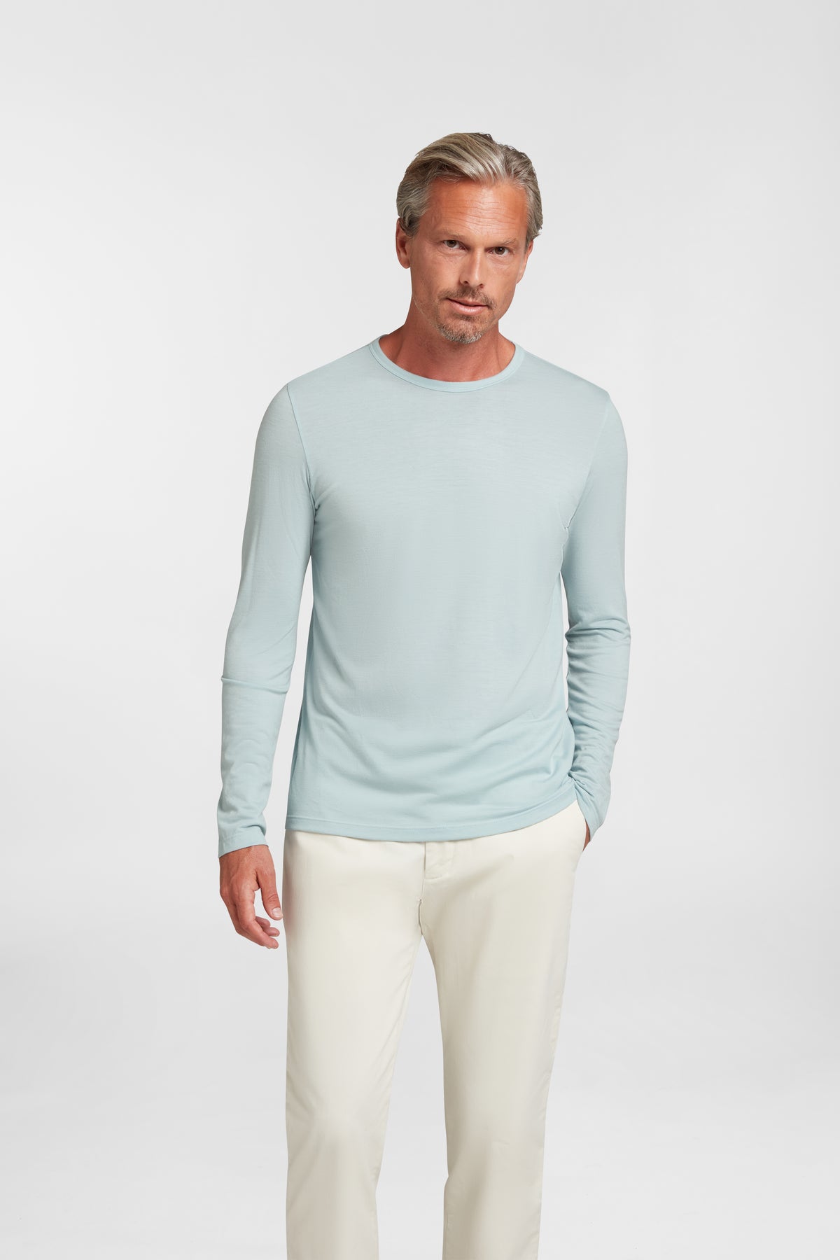 Men's Halo Long Sleeve Crew - Glacier Blue