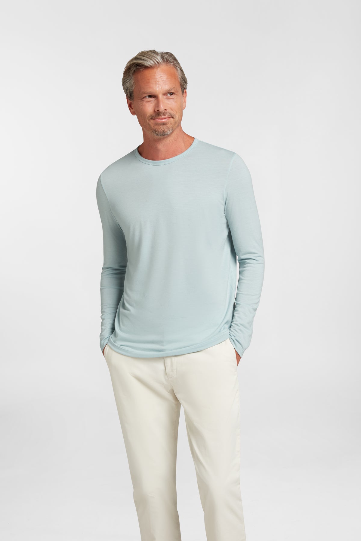 Men's Halo Long Sleeve Crew - Glacier Blue