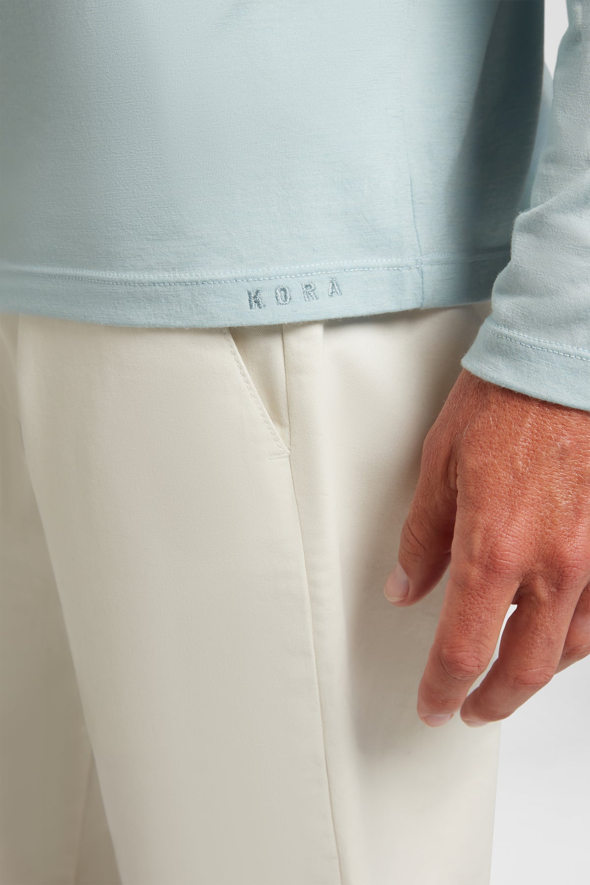 Men's Halo Long Sleeve Crew - Glacier Blue