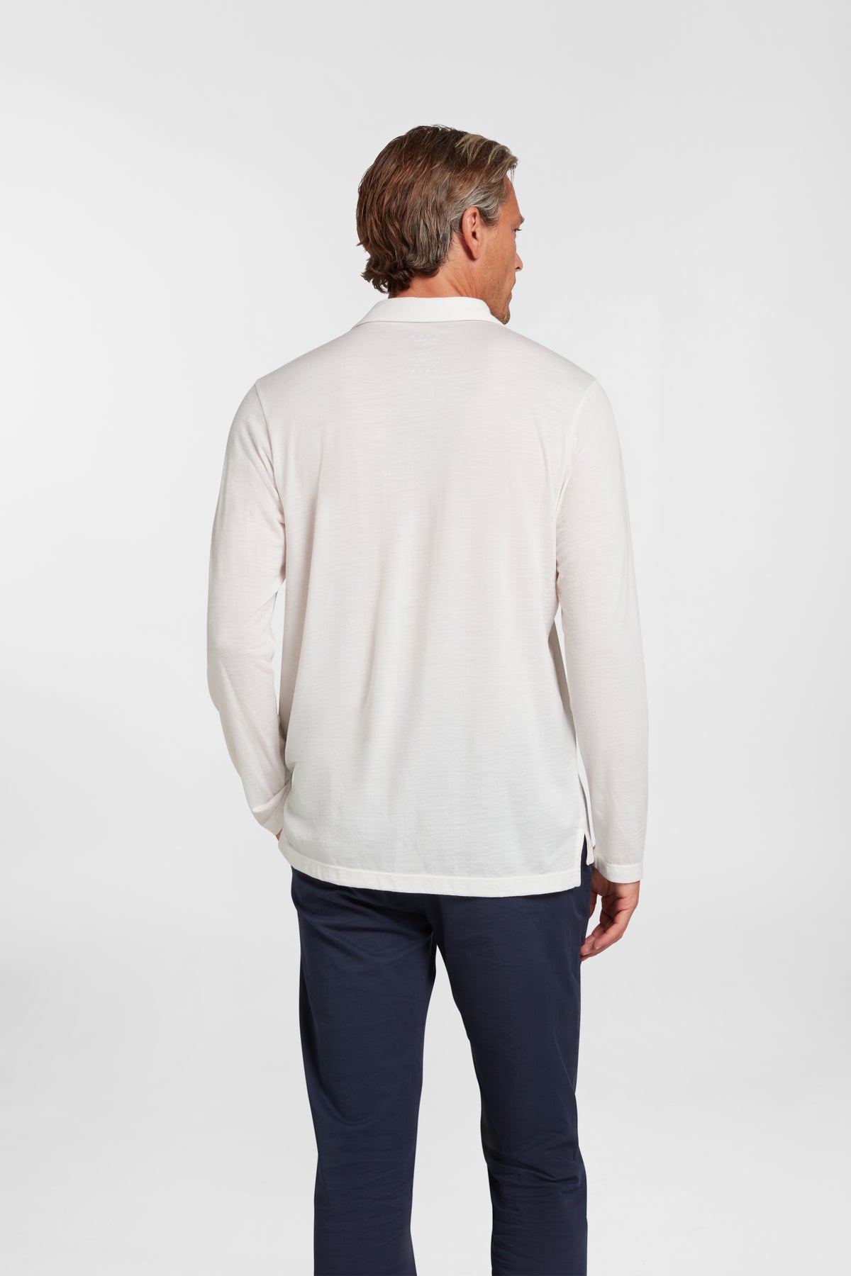 Men's Halo Long Sleeve Polo - Summit White
