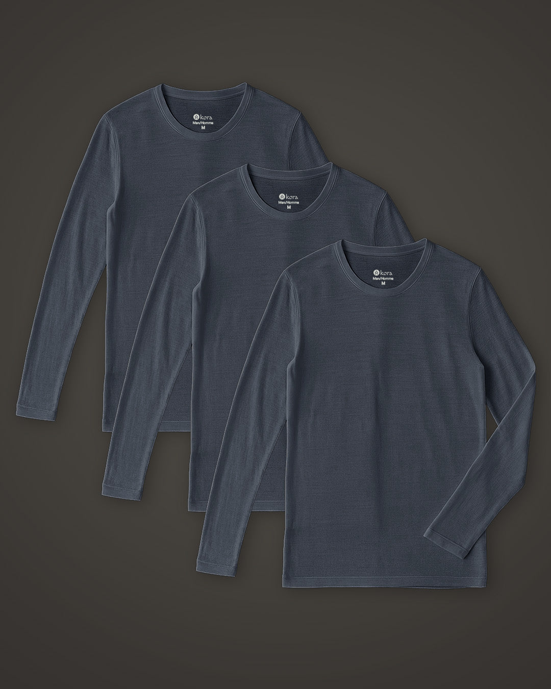 Men’s Halo Long Sleeve Crew 3 pack - Riverstone