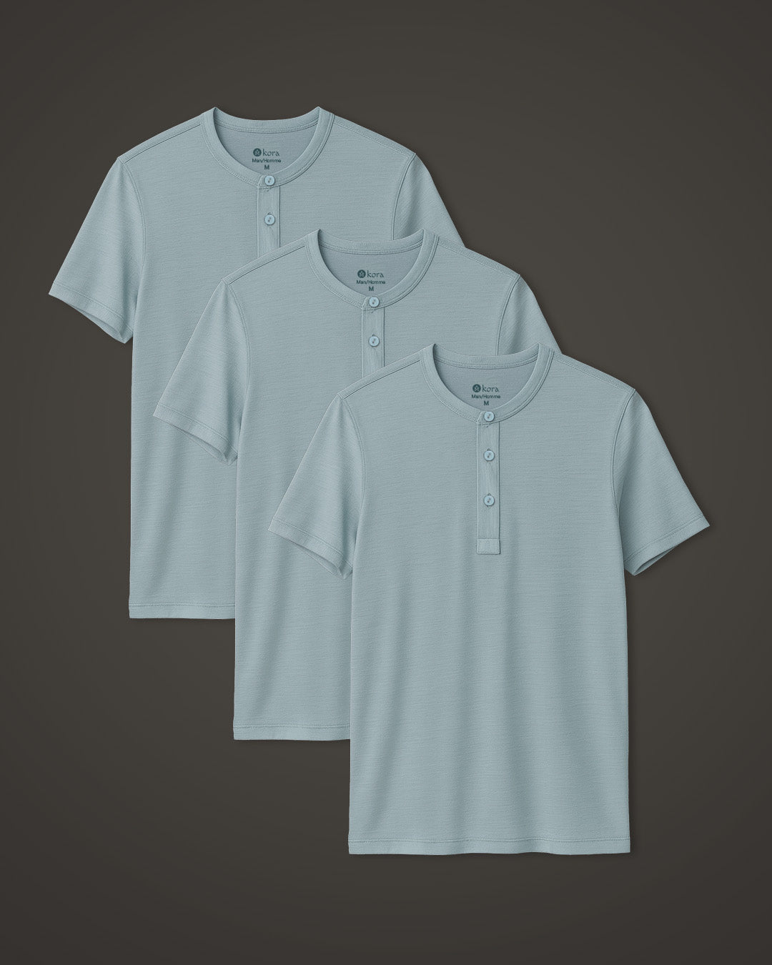 Men’s Halo Short Sleeve Henley 3 pack - Blue