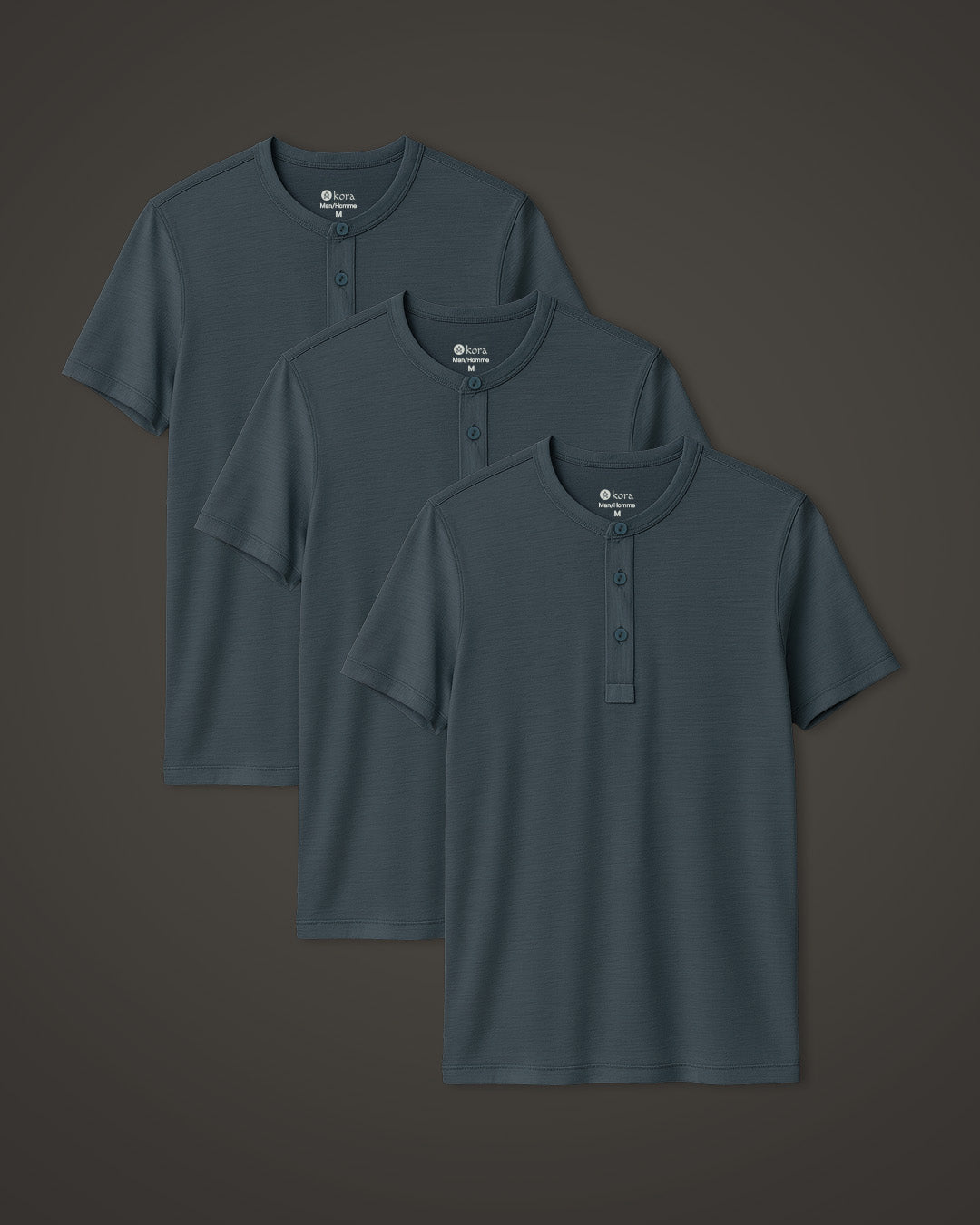 Men’s Halo Short Sleeve Henley 3 pack - Riverstone