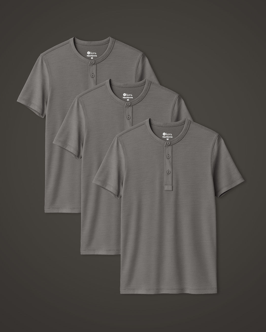 Men’s Halo Short Sleeve Henley 3 pack - Riverstone