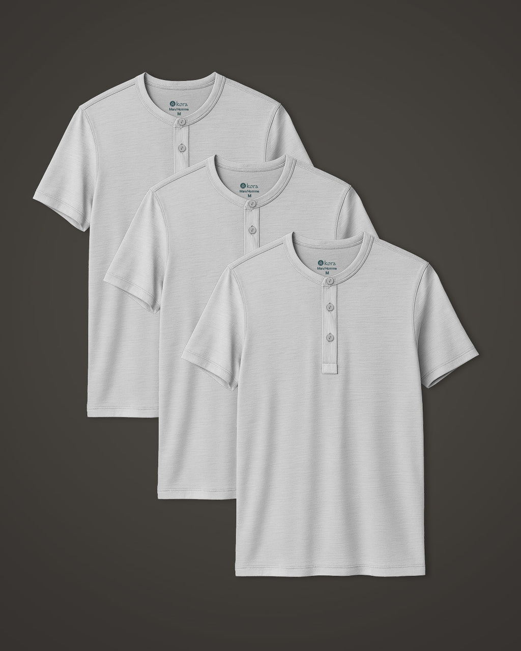 Men’s Halo Short Sleeve Henley 3 pack - White