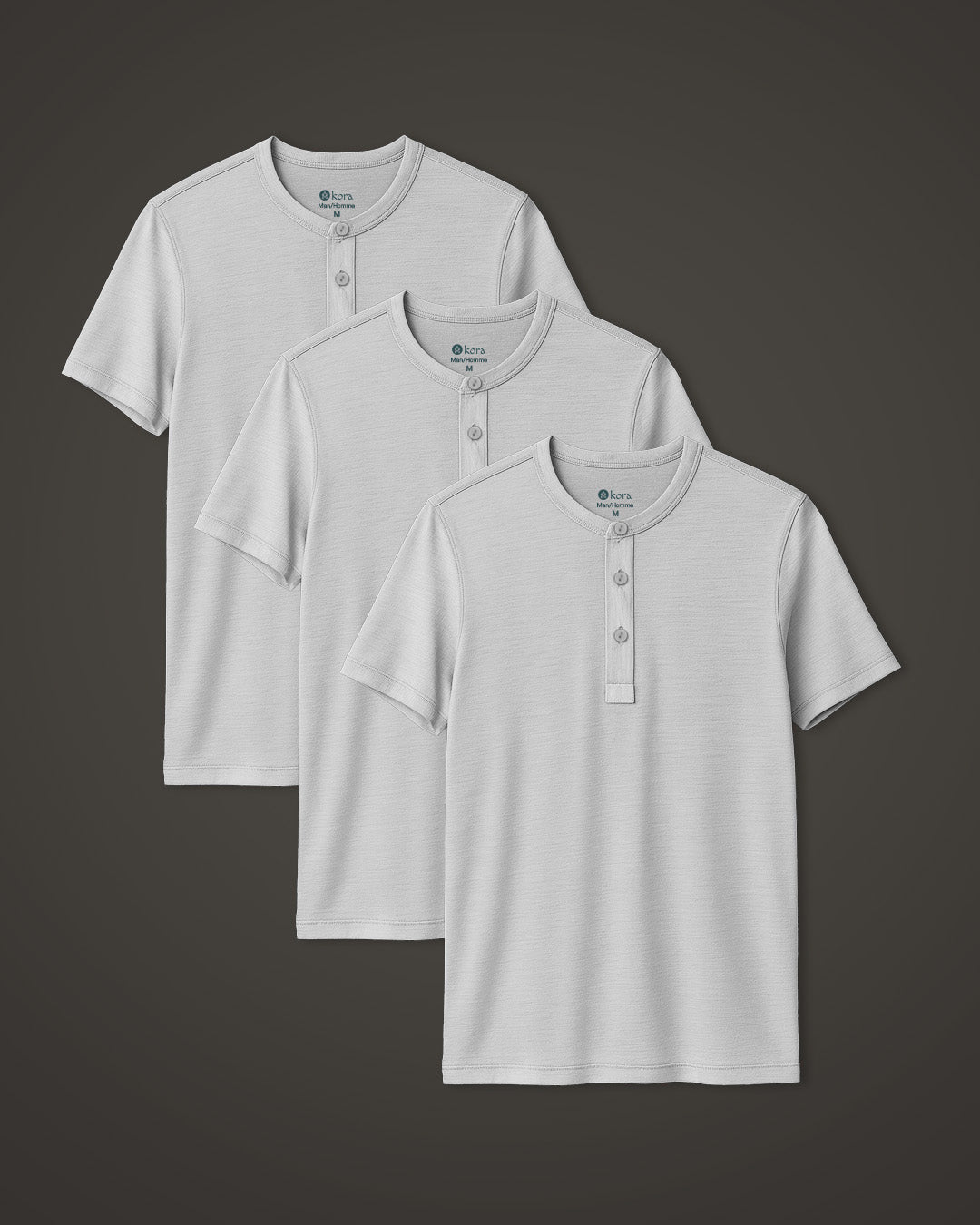Men’s Halo Short Sleeve Henley 3 pack - White