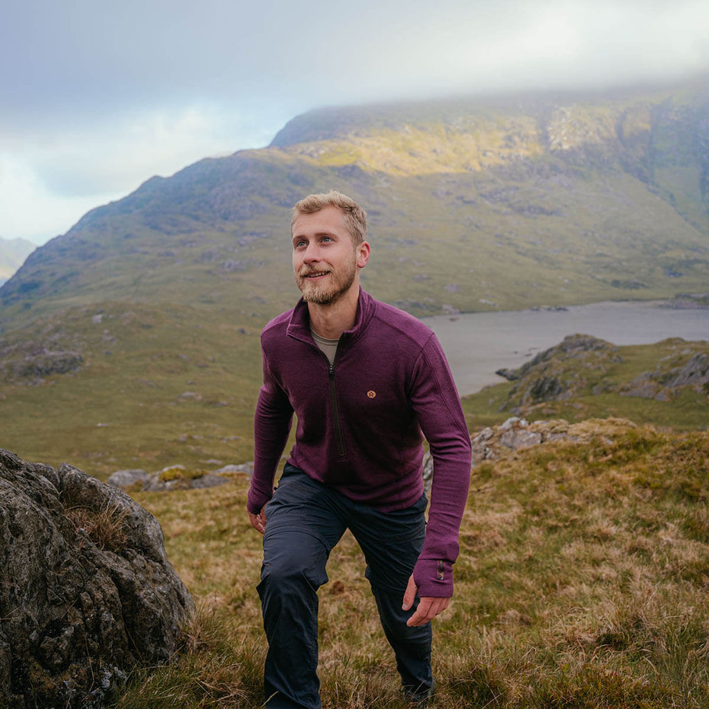 Men's Xenolith Yak Wool Sweater - Deep Purple