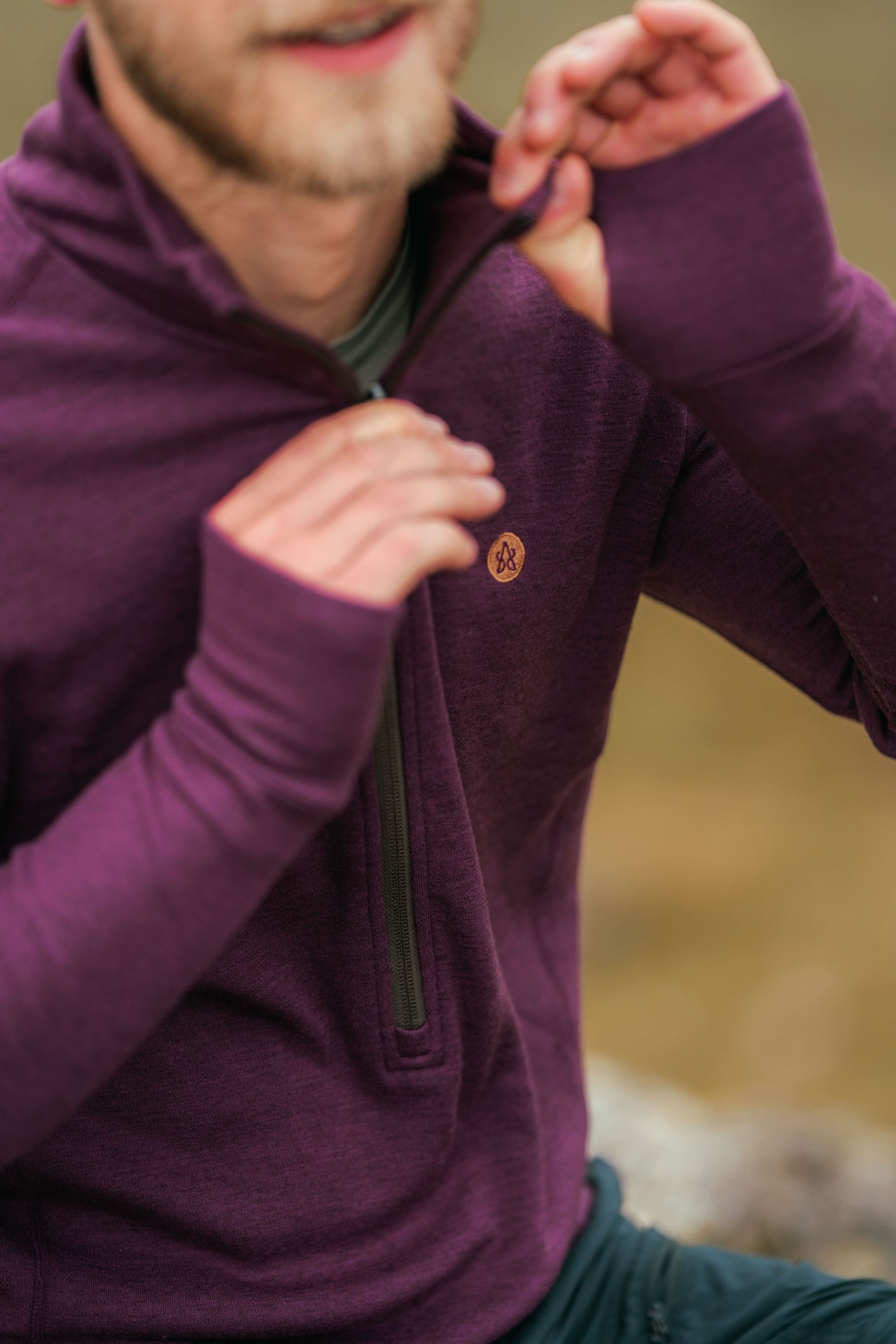 Men's Xenolith Yak Wool Sweater - Deep Purple