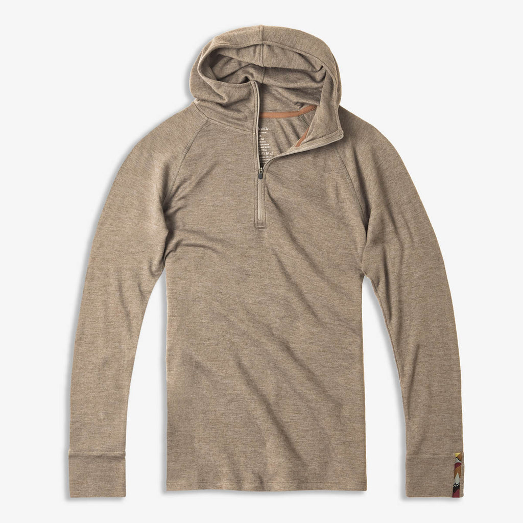 Men's Liberty Yak Wool Zip Hoodie - Stone