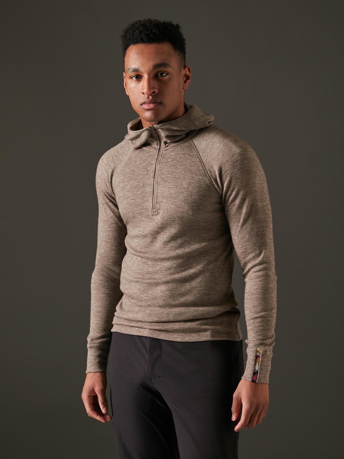 Men's Liberty Yak Wool Zip Hoodie - Stone