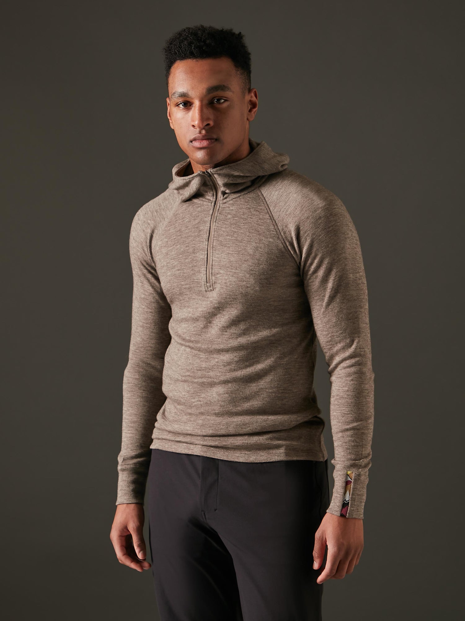 Men's Liberty Yak Wool Zip Hoodie - Stone