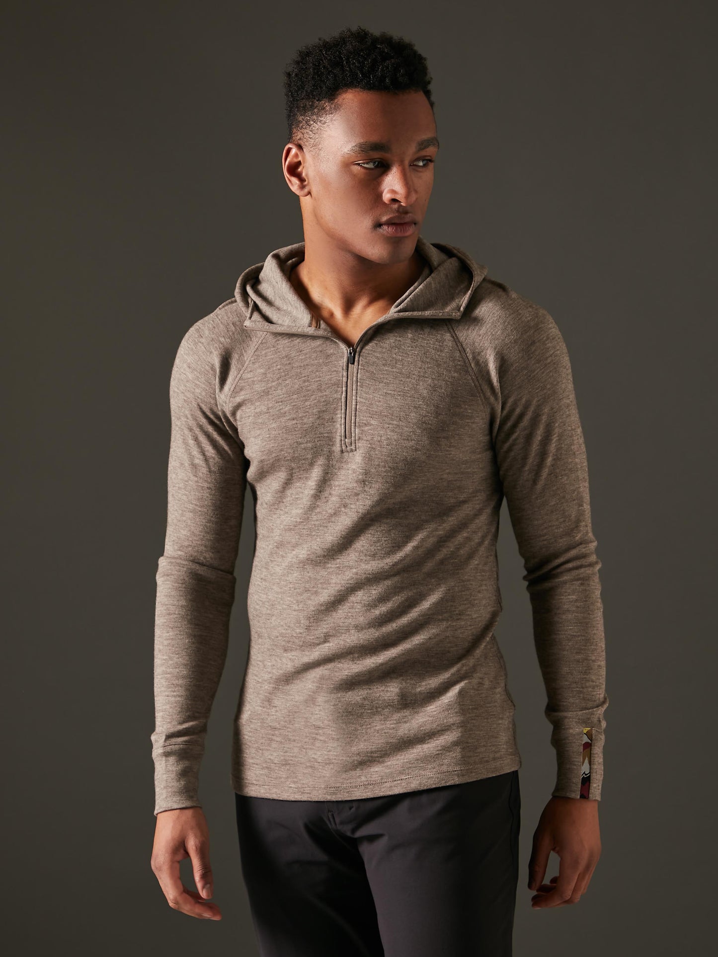 Men's Liberty Yak Wool Zip Hoodie - Stone