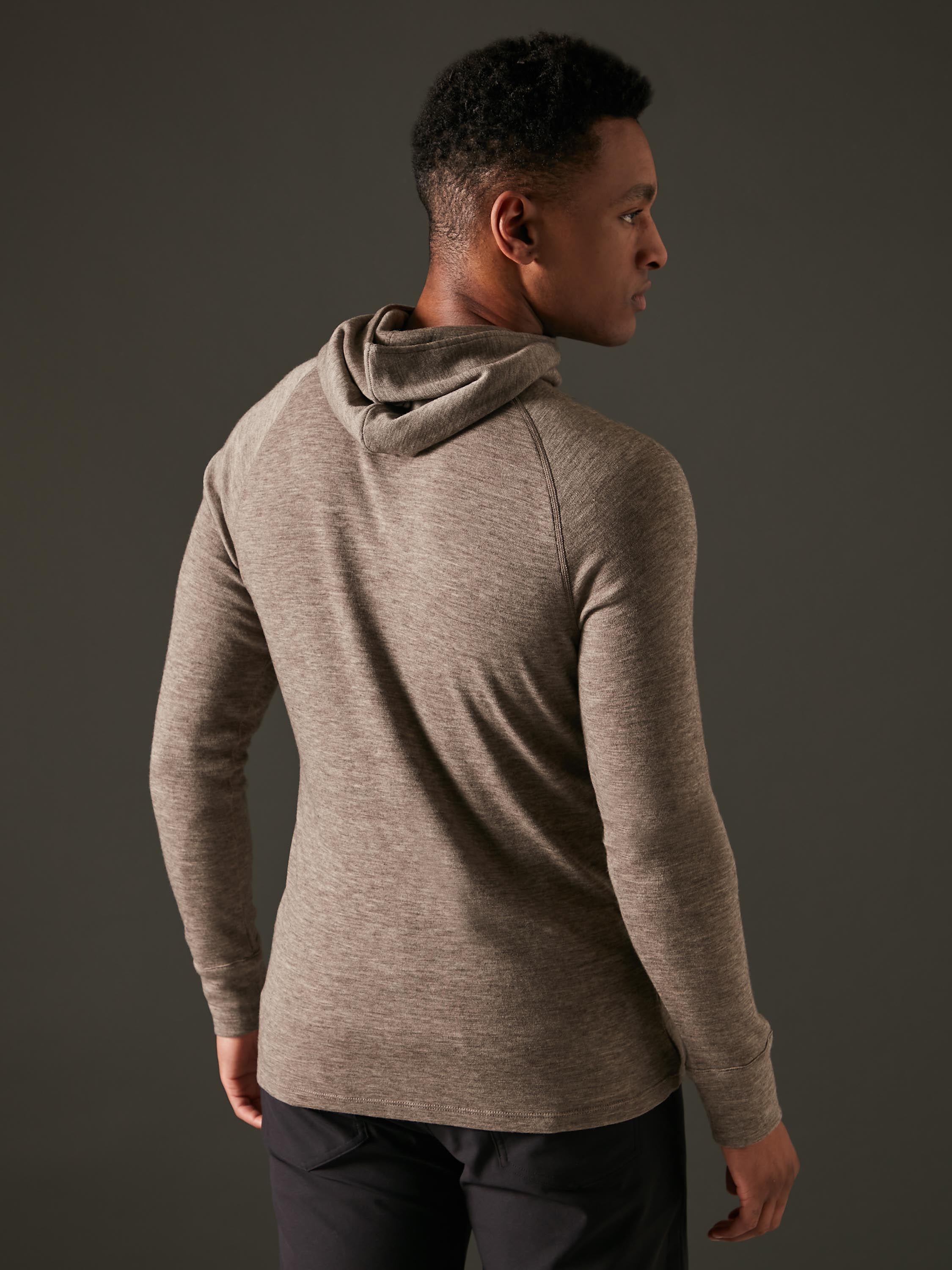 Men's Liberty Yak Wool Zip Hoodie - Stone