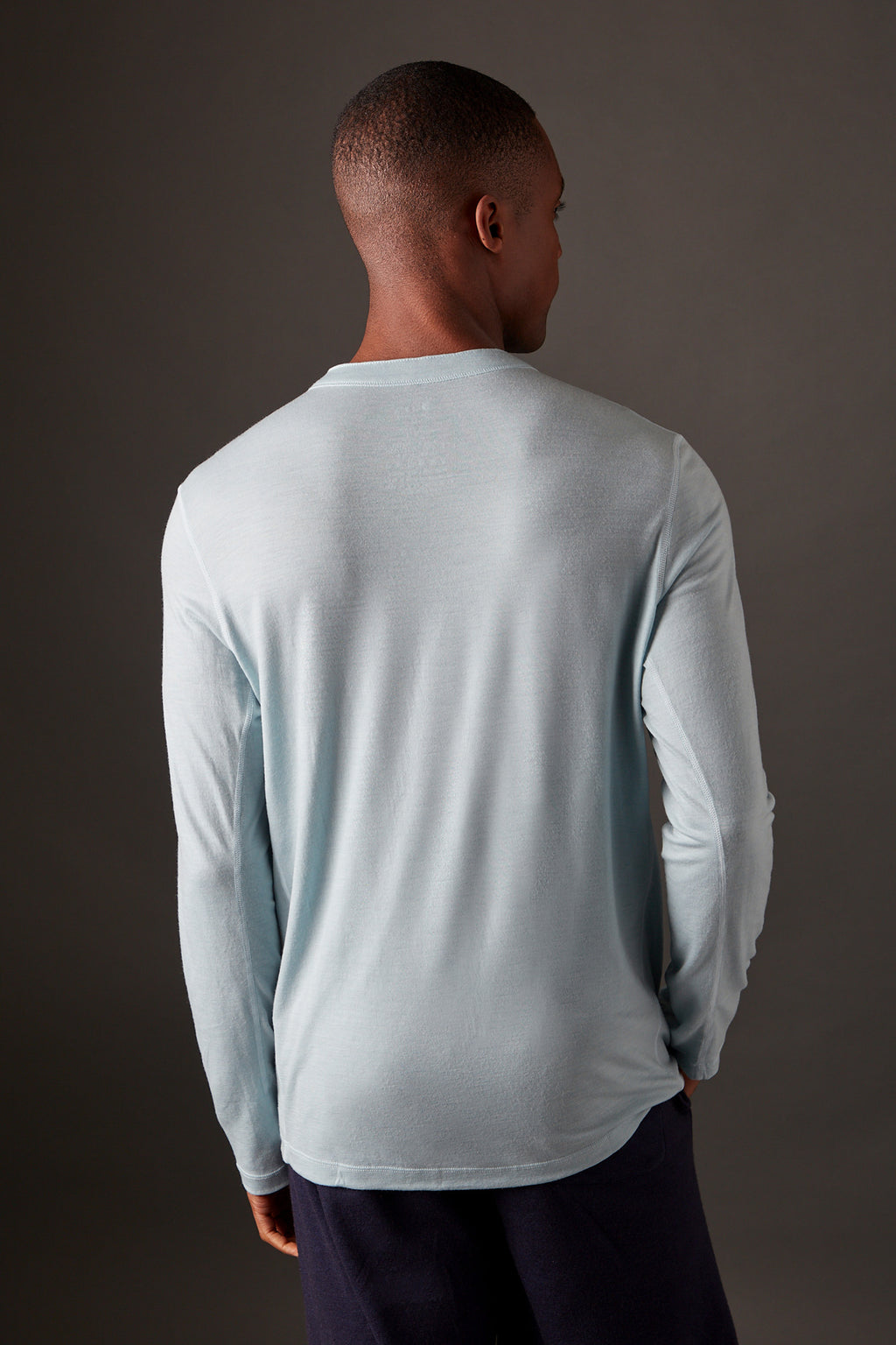 Men’s Halo Long Sleeve Henley - Glacier Blue