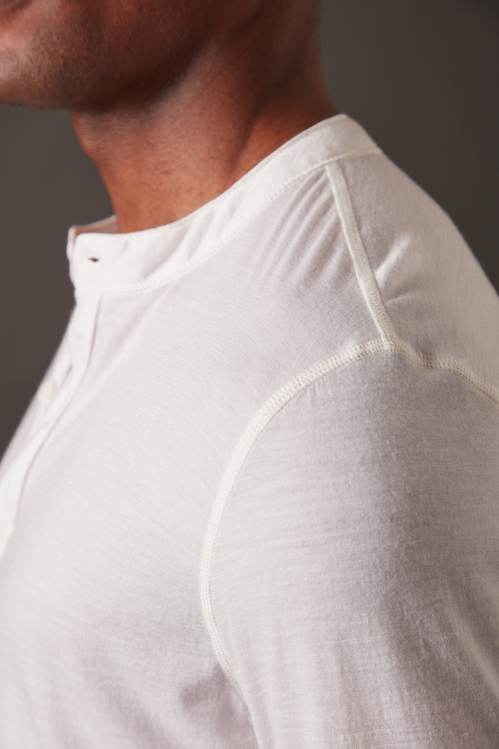 Men’s Halo Long Sleeve Henley - Summit White