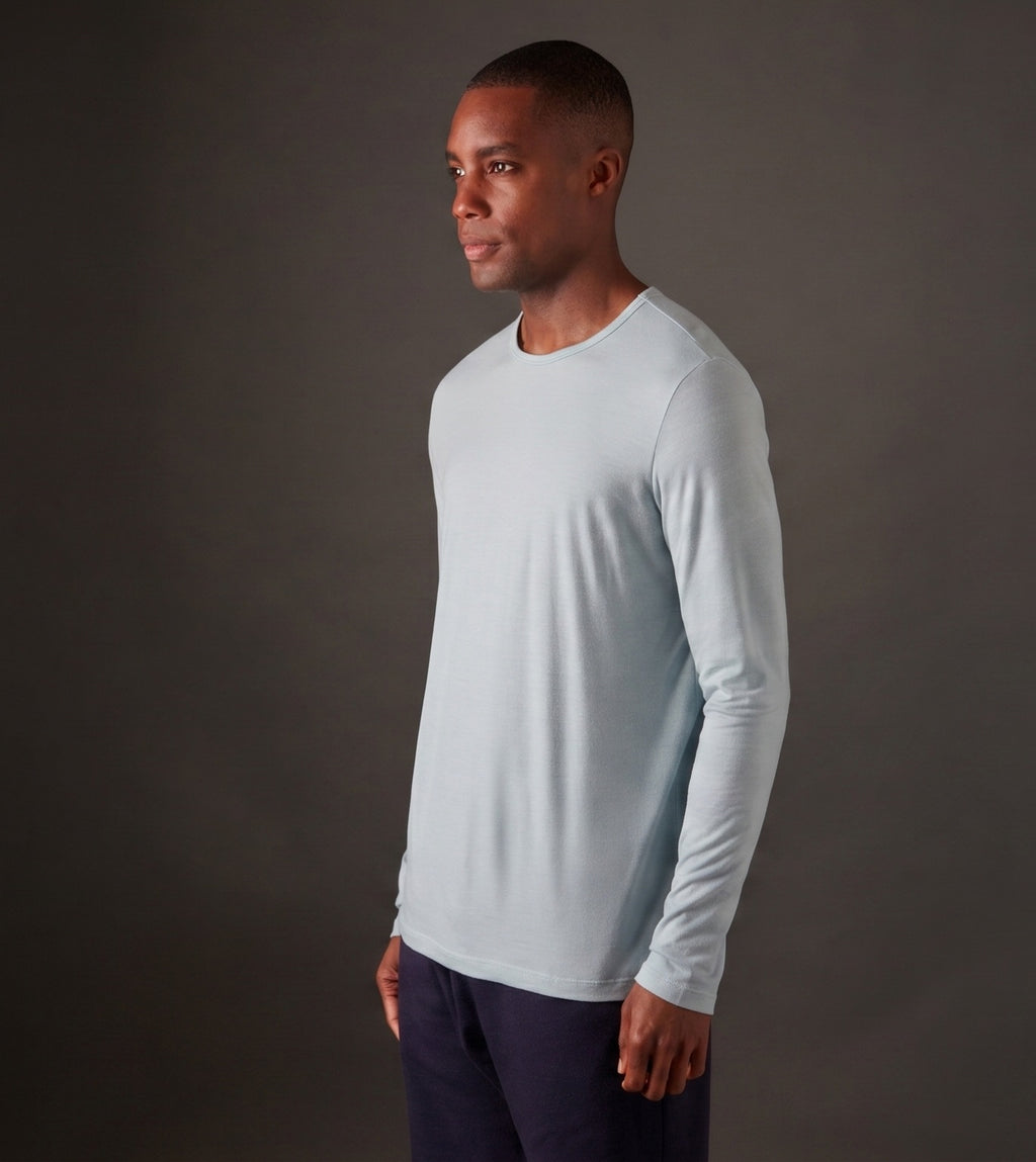 Men’s Halo Long Sleeve Crew - Glacier Blue