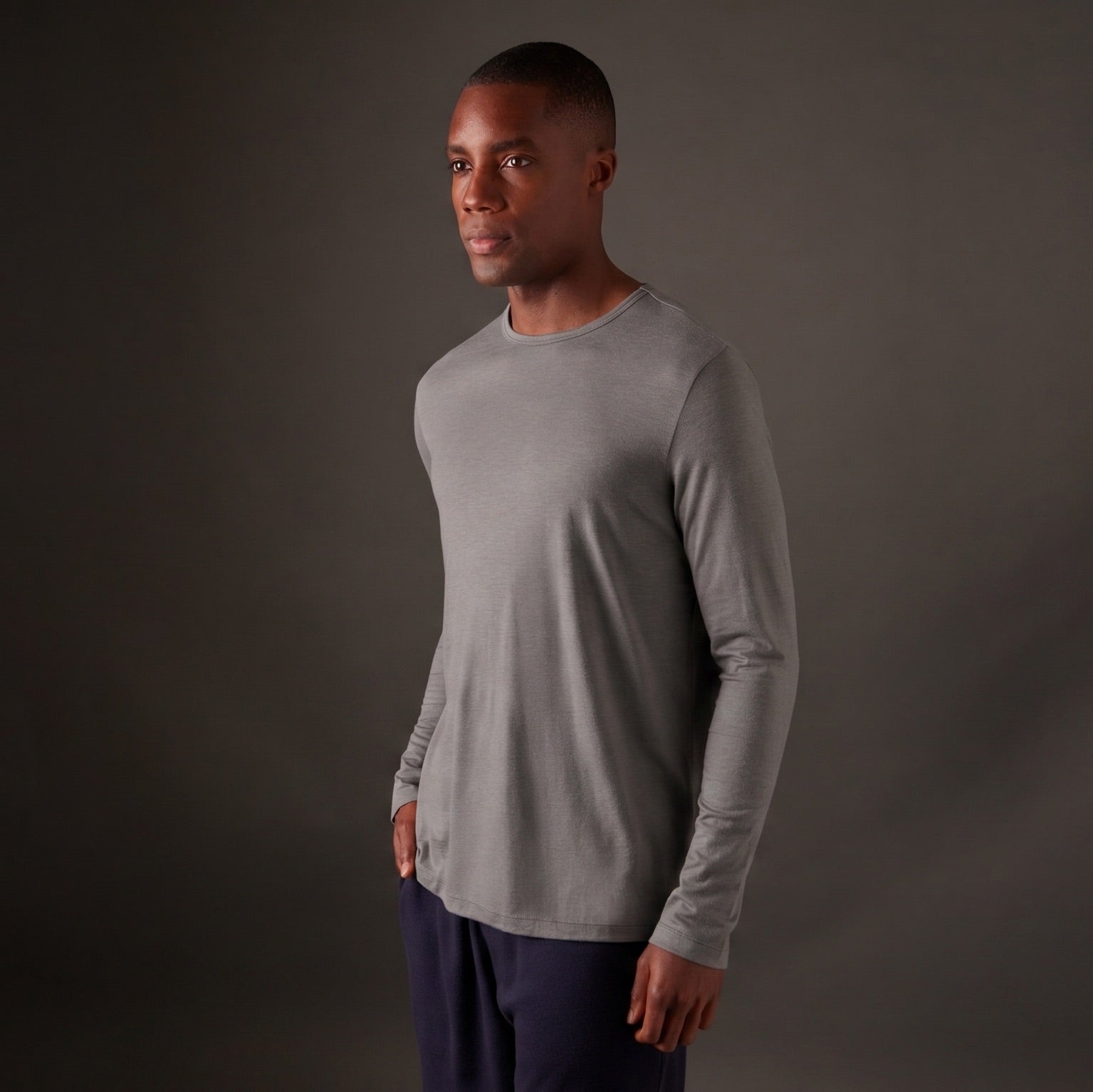Men's Halo Long Sleeve Crew - Riverstone