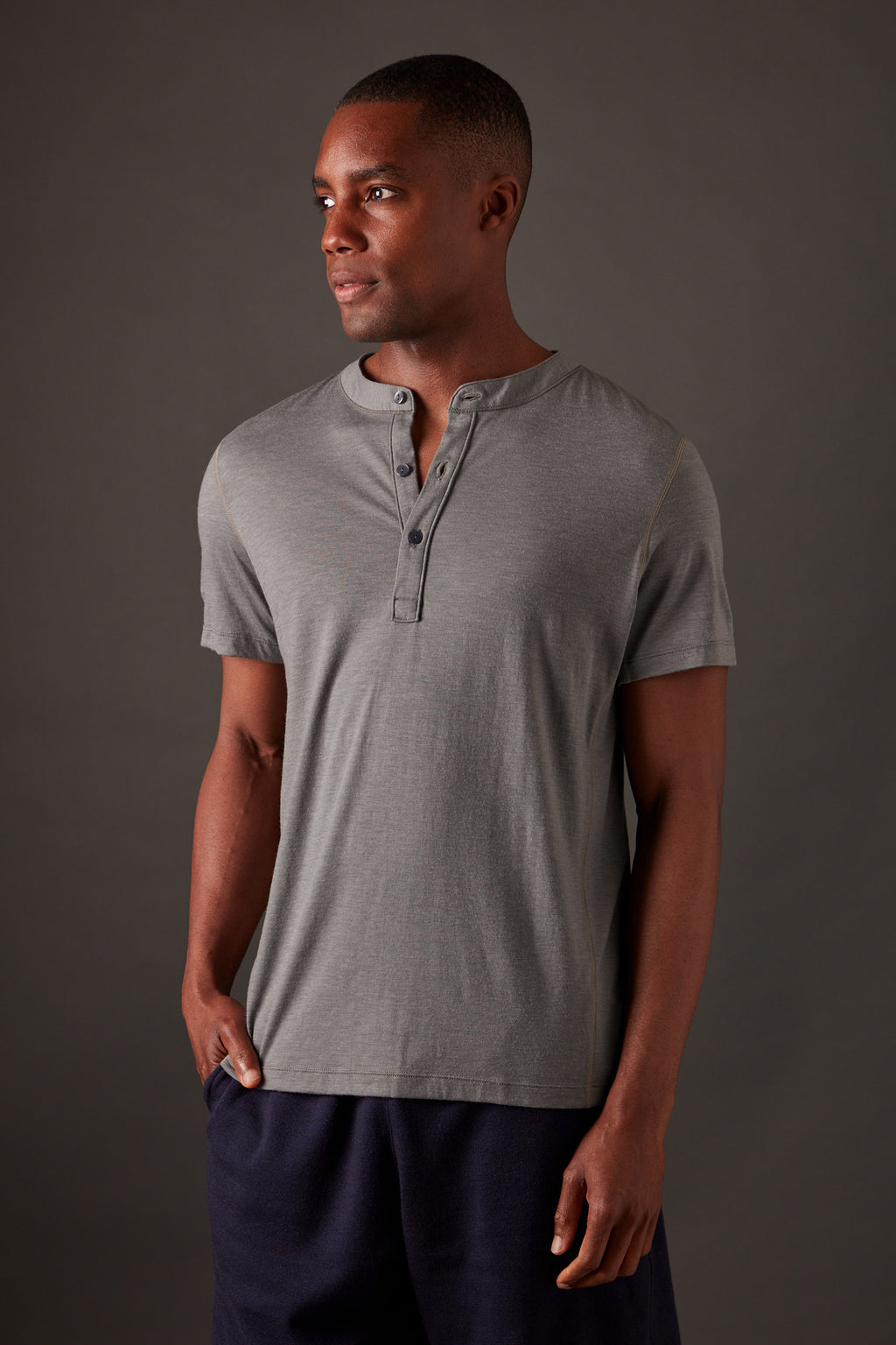 Men’s Halo Short Sleeve Henley - Riverstone