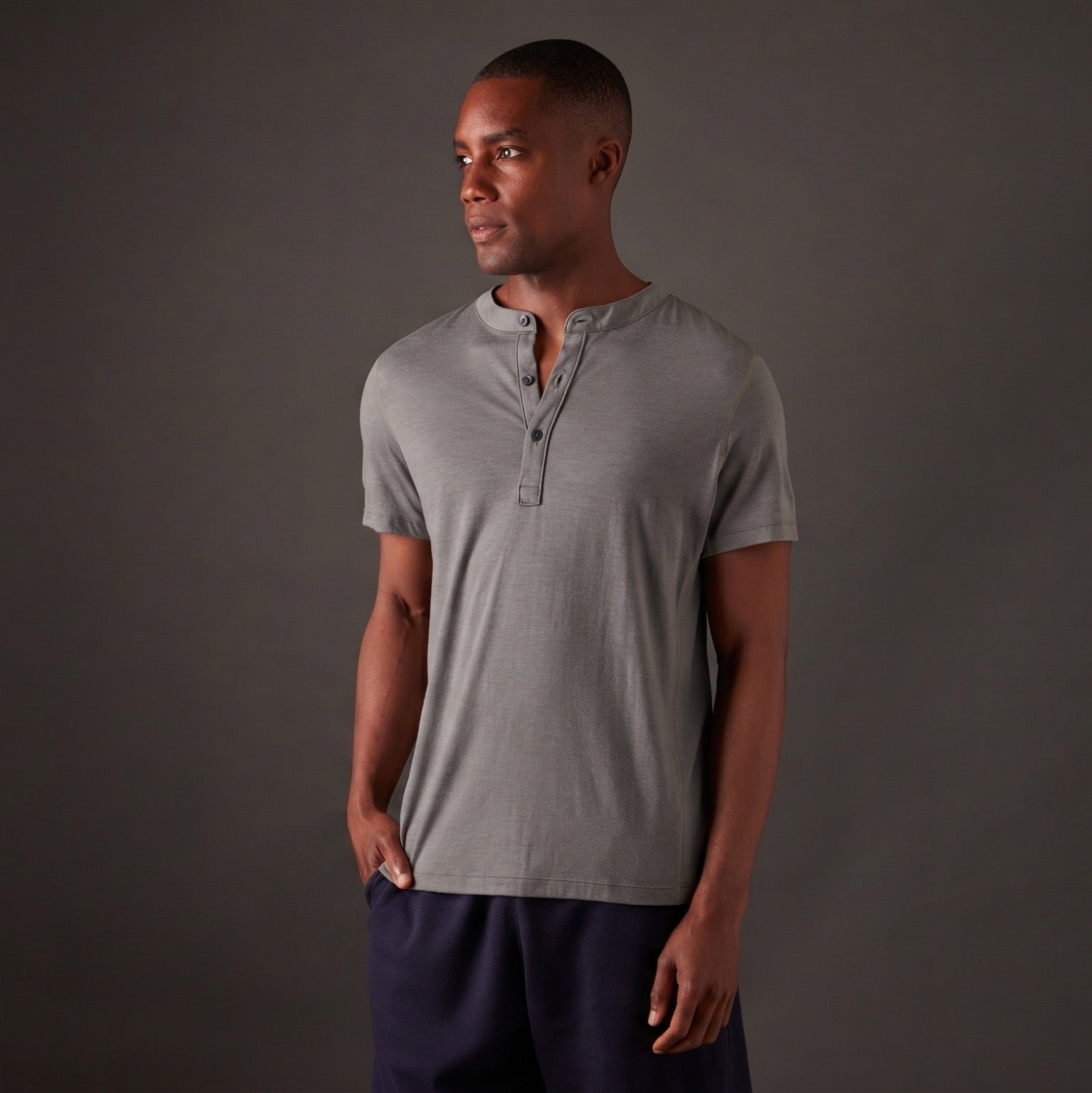 Men’s Halo Short Sleeve Henley - Riverstone