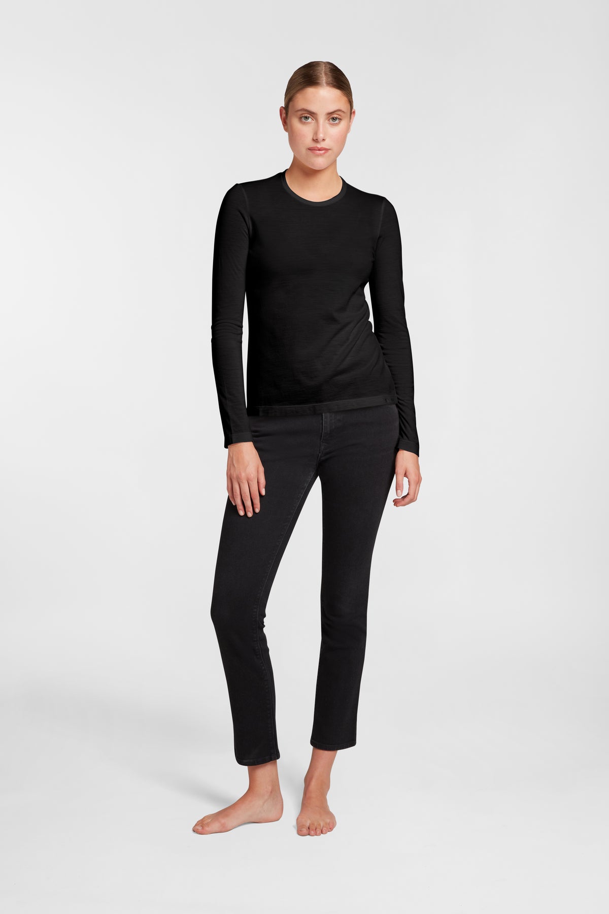 Women's Halo Long Sleeve Crew - Black