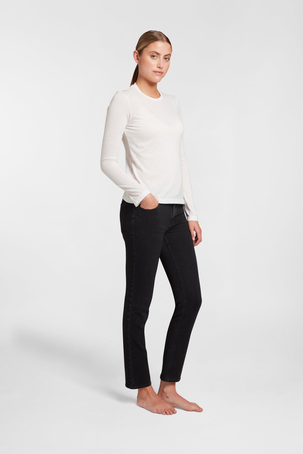 Women's Halo Long Sleeve Crew - Summit White
