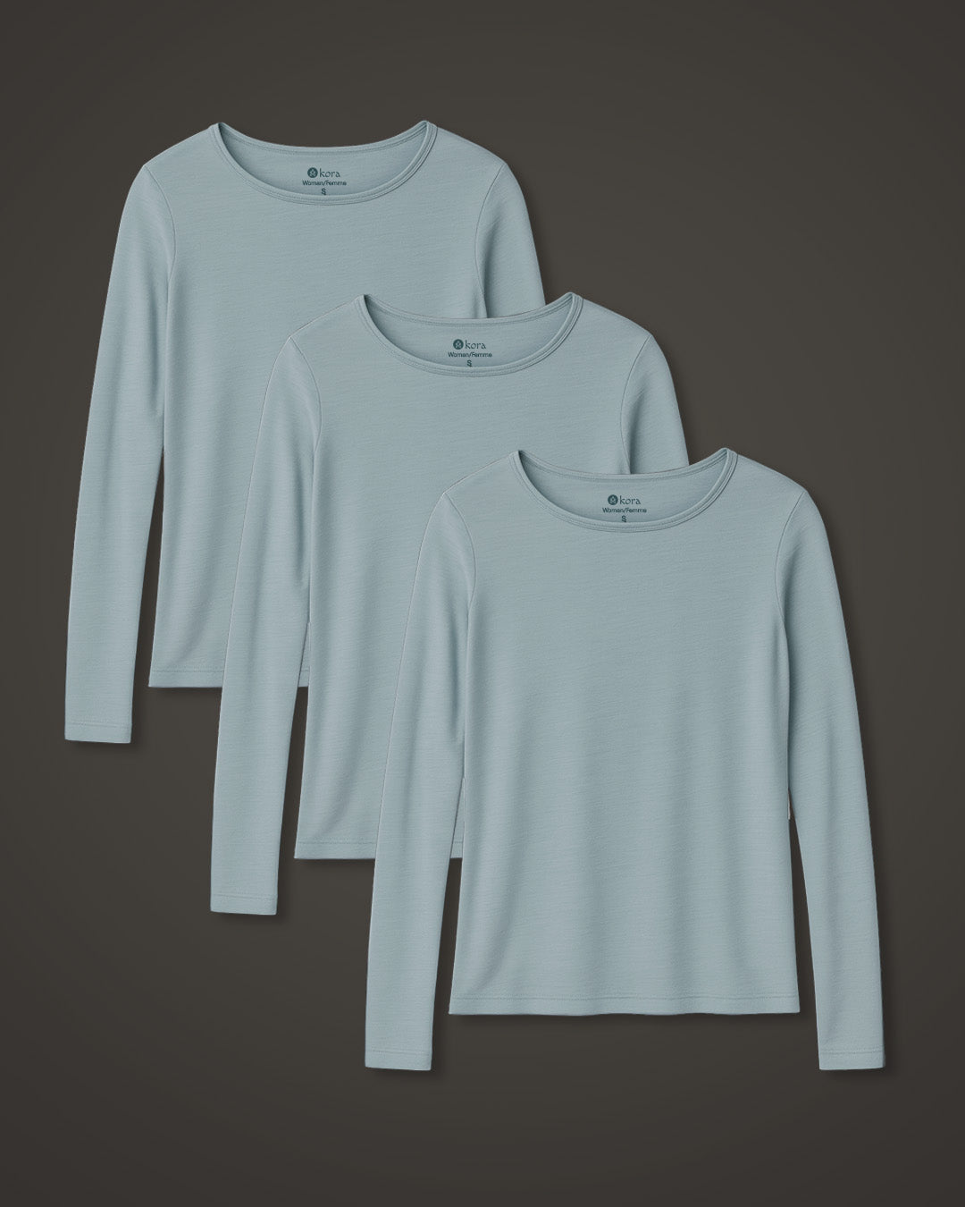 Women’s Halo Long Sleeve Boat Neck - 3 pack Blue