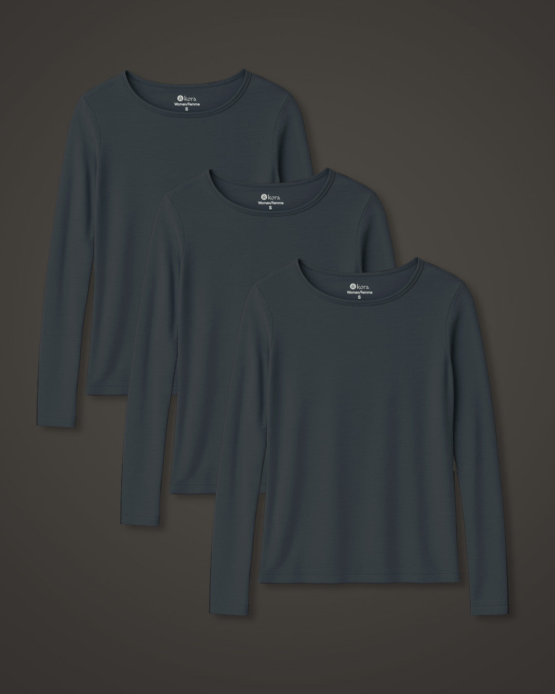 Women’s Halo Long Sleeve Boat Neck - 3 pack Riverstone