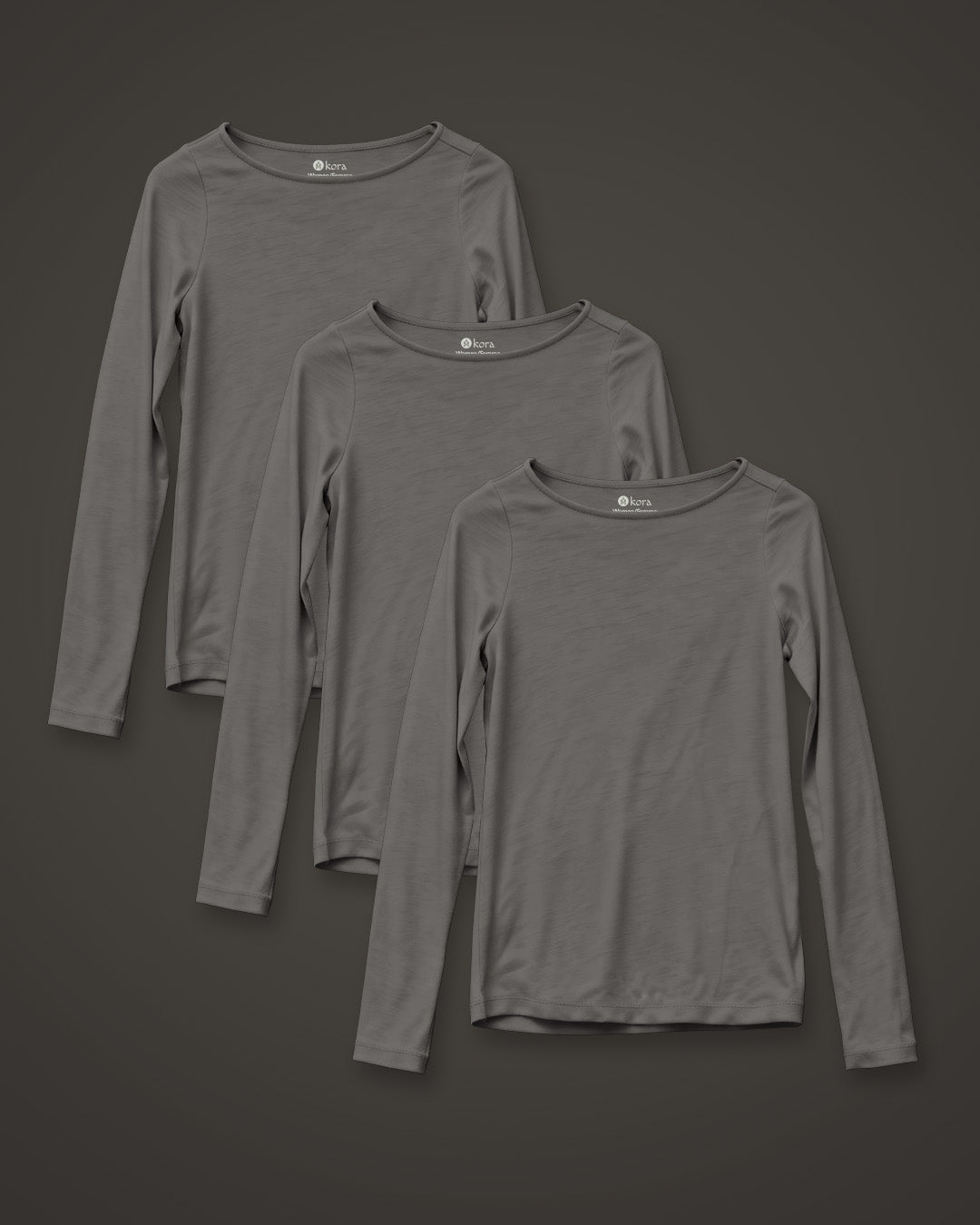 Women’s Halo Long Sleeve Boat Neck - 3 pack Riverstone