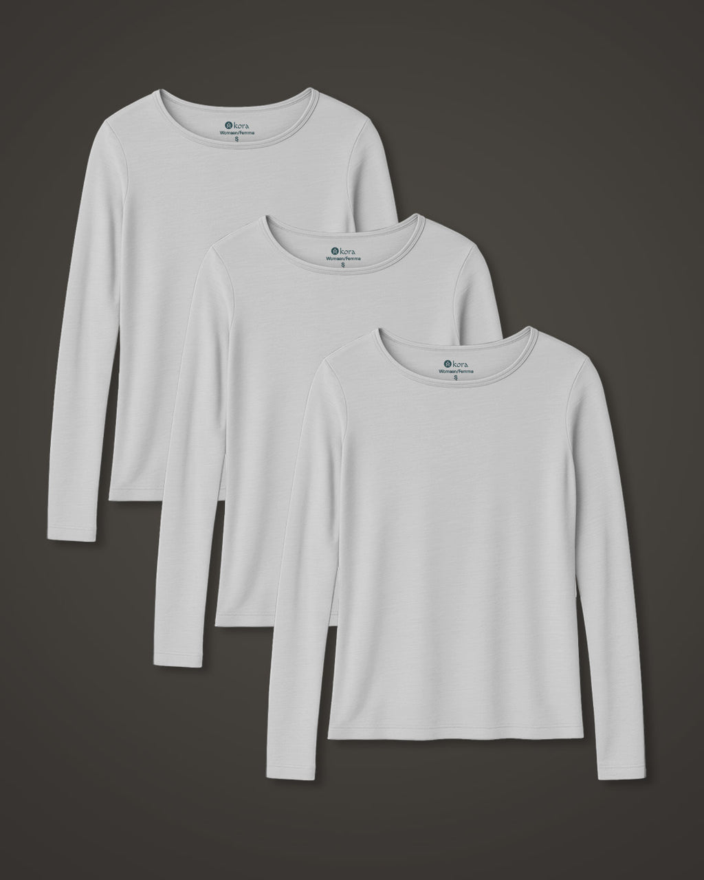 Women’s Halo Long Sleeve Boat Neck - 3 pack White