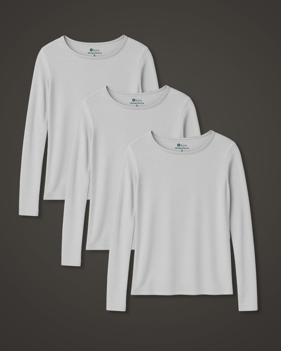 Women’s Halo Long Sleeve Boat Neck - 3 pack White