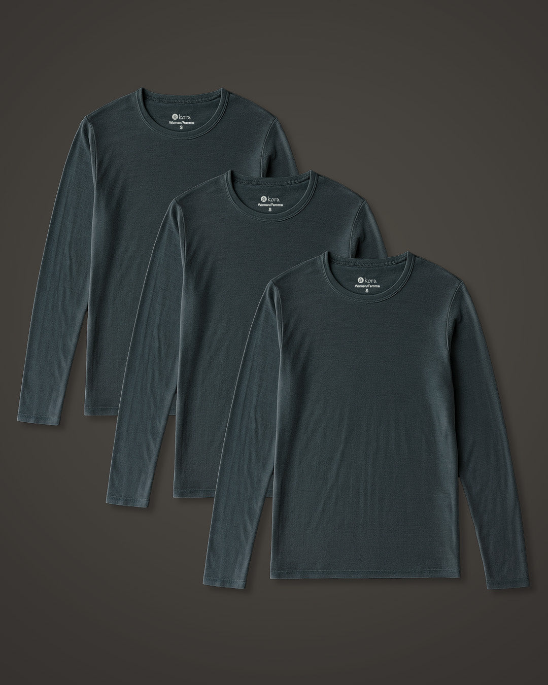 Women’s Halo Long Sleeve Crew 3 pack - Riverstone