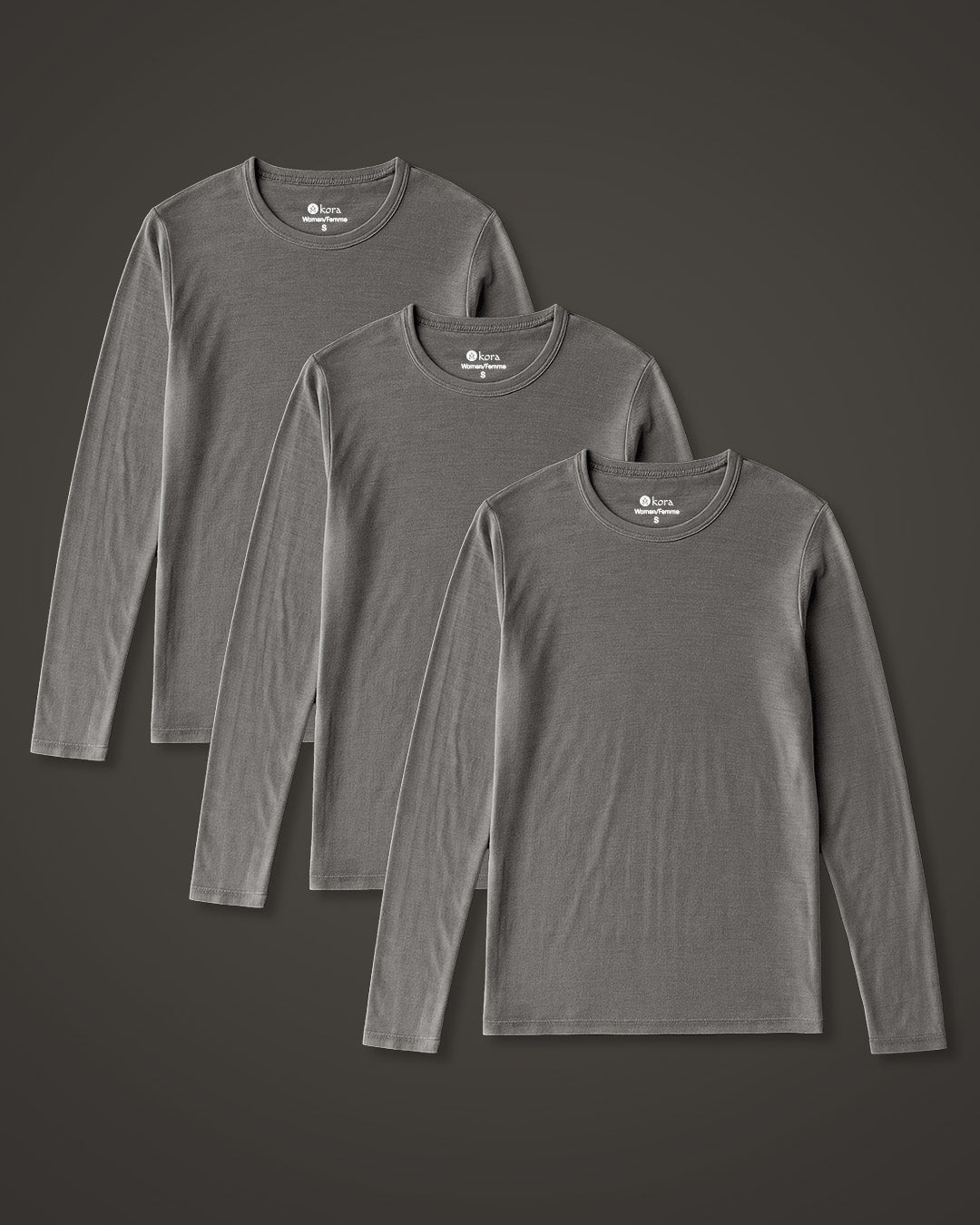Women’s Halo Long Sleeve Crew 3 pack - Riverstone