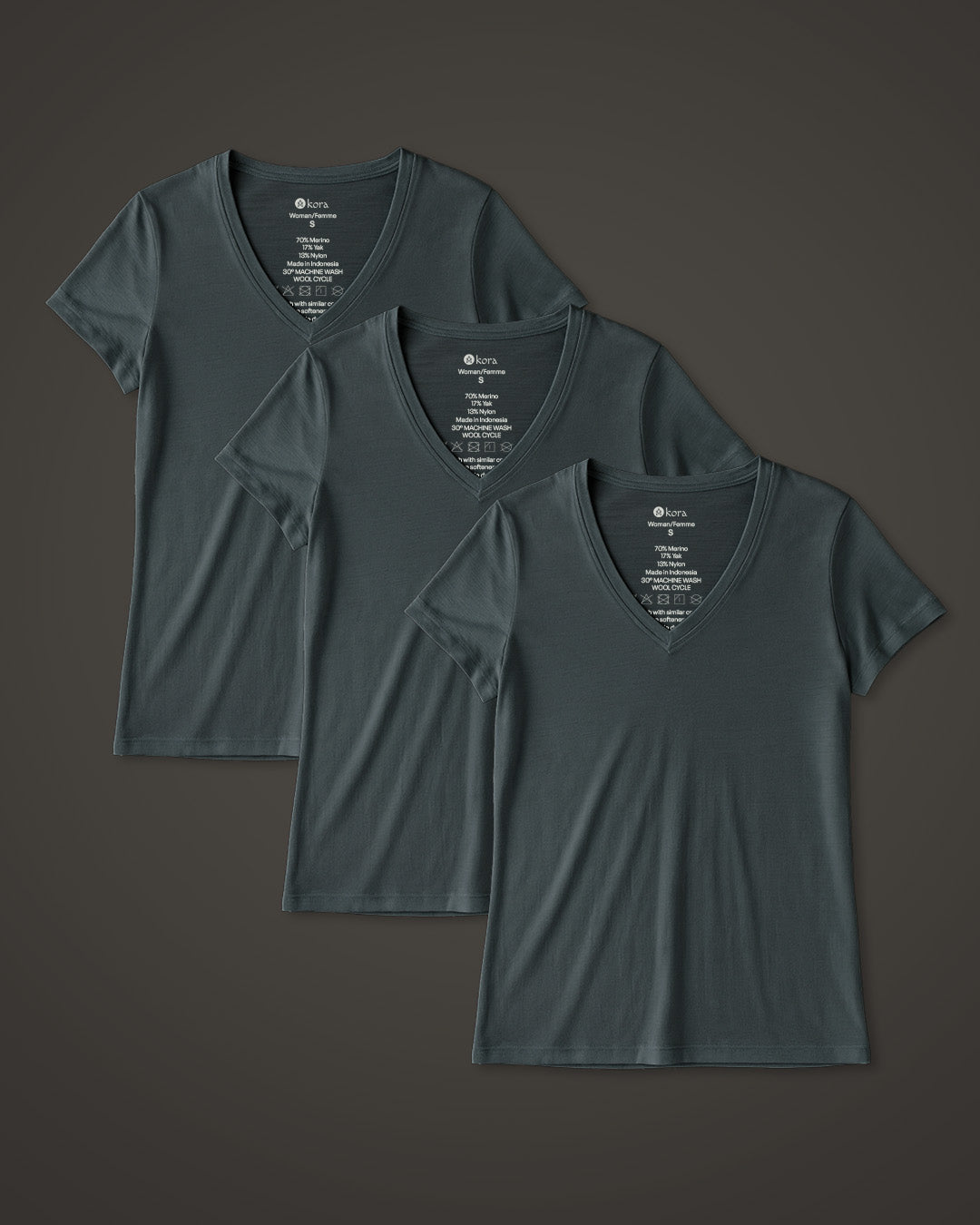 Women’s Halo Short Sleeve V-Neck 3 pack - Riverstone