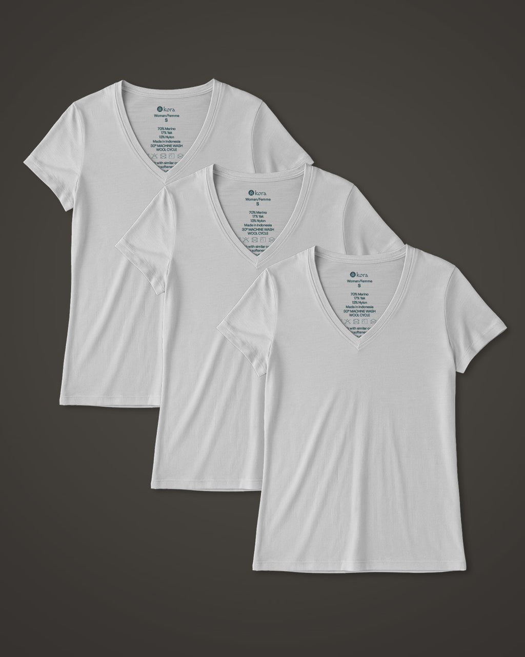 Women’s Halo Short Sleeve V-Neck 3 pack - White
