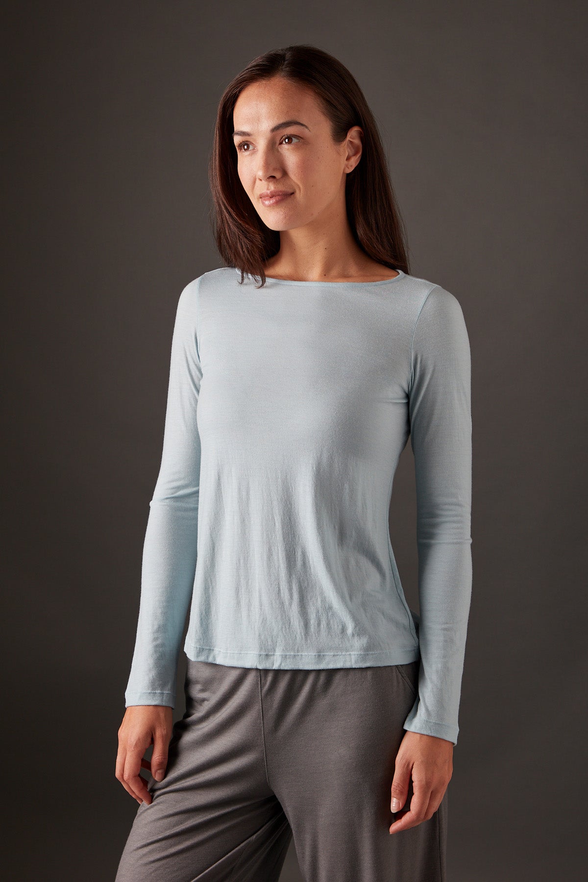 Women’s Halo Long Sleeve Boat Neck - Glacier Blue